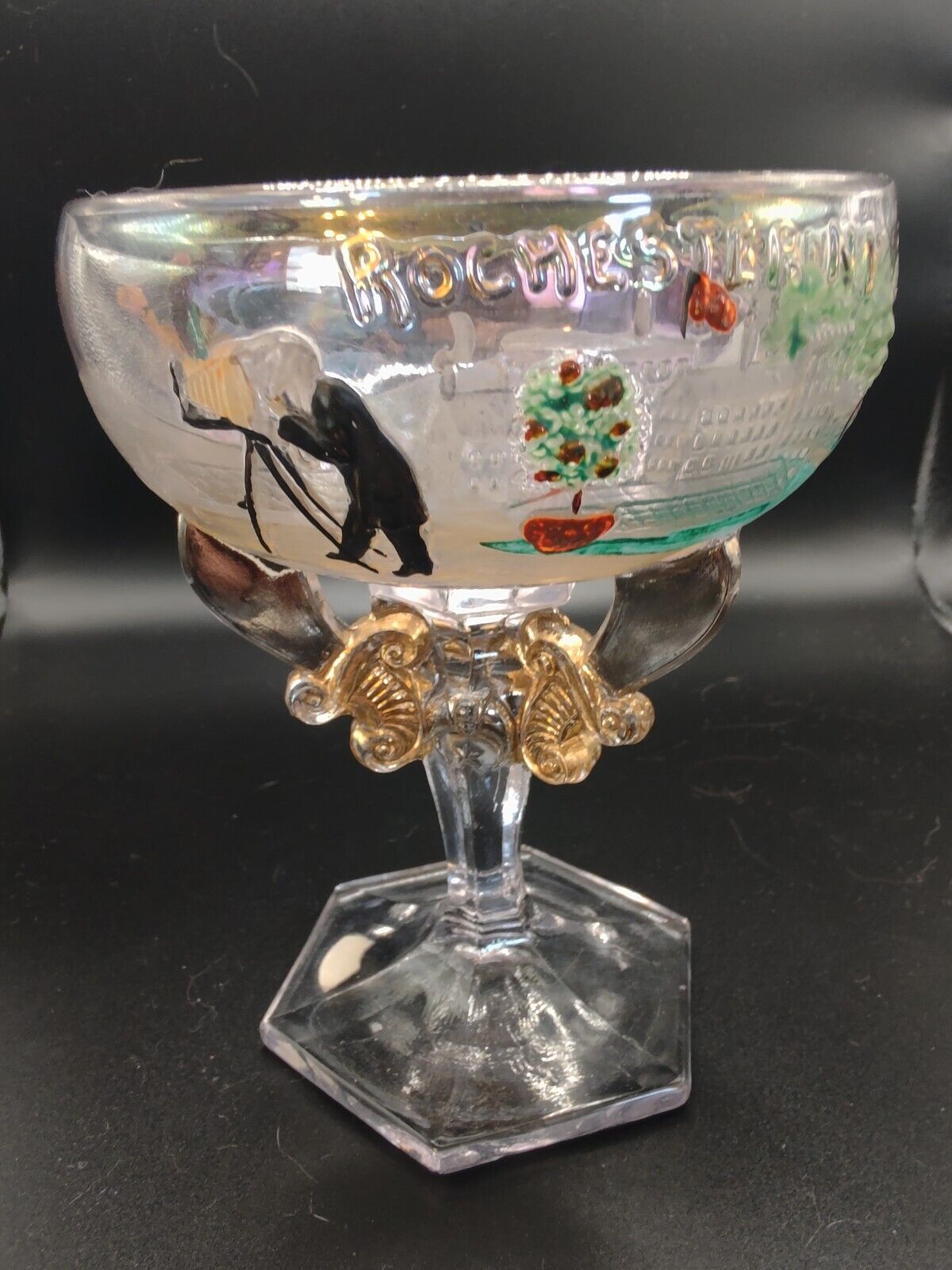 1911 Rochester NY Pittsburgh PA Shriners EAPG Masonic Iridescent Glass
