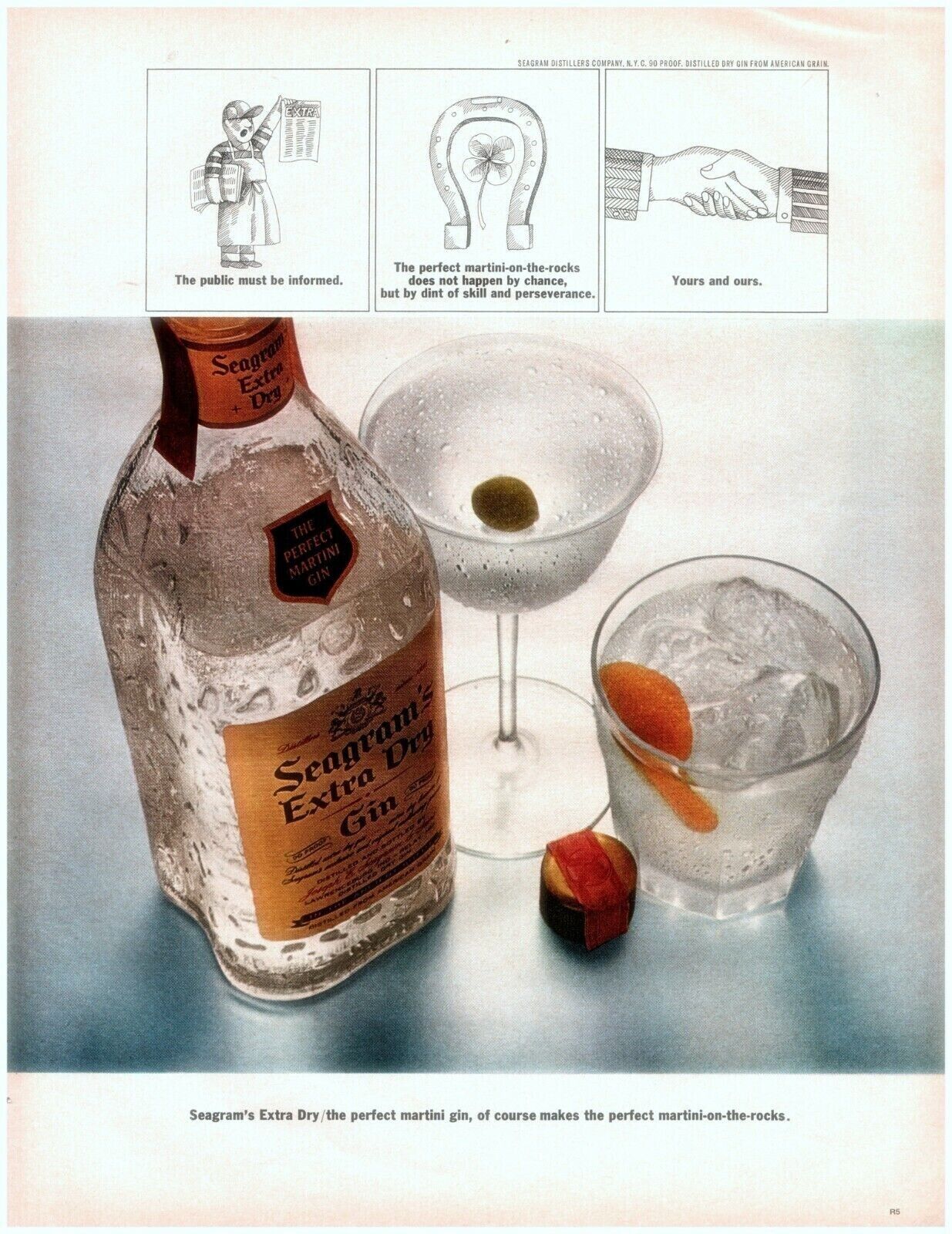 1967 Seagram\'s Extra Dry Gin Vintage Print Ad The Perfect Martini 