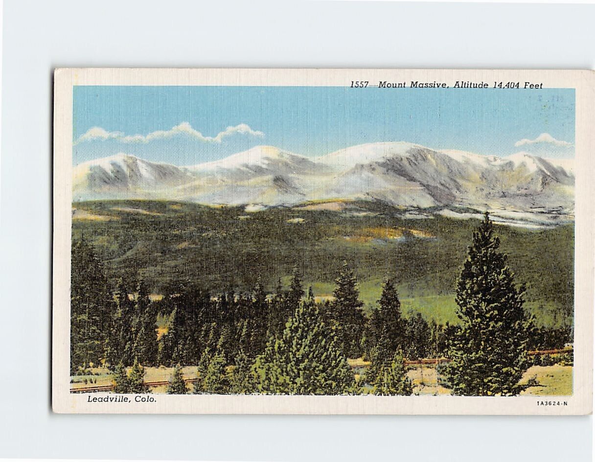 Postcard Mount Massive and Mount Elbert Leadville Colorado USA