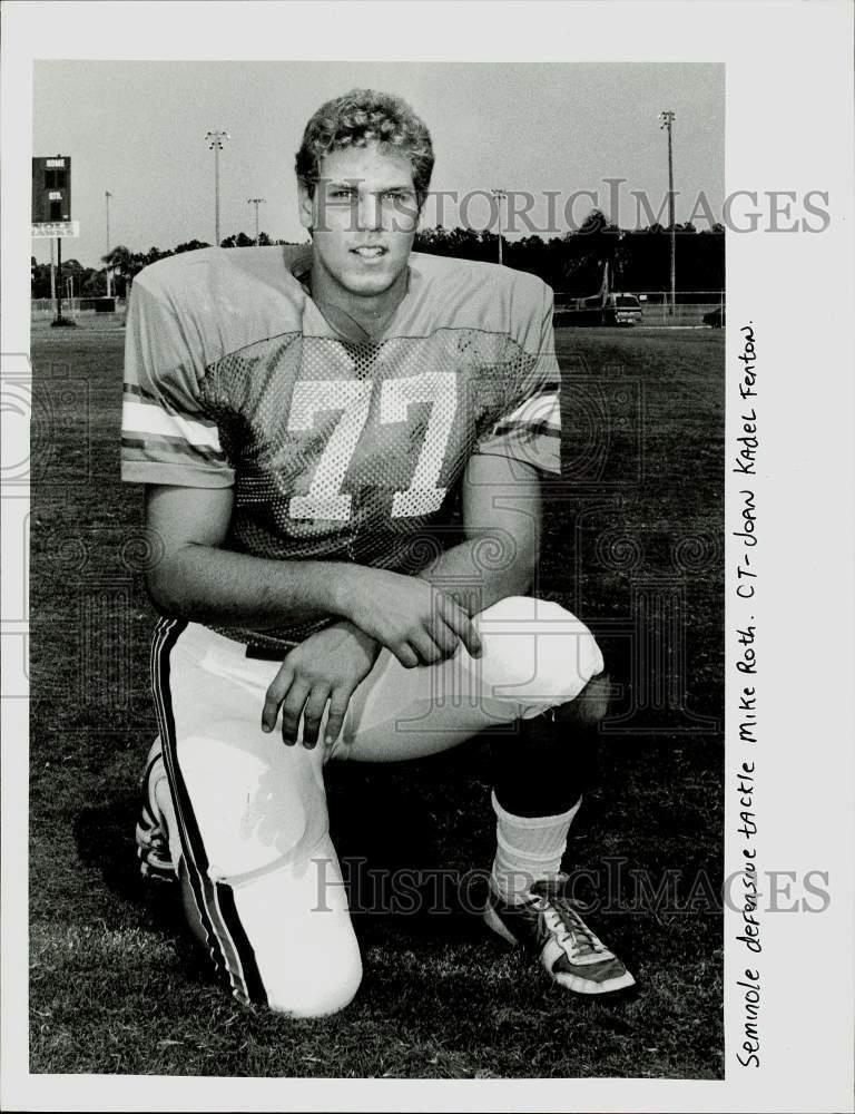 1986 Press Photo Seminole High School defensive tackle #77 Mike Roth
