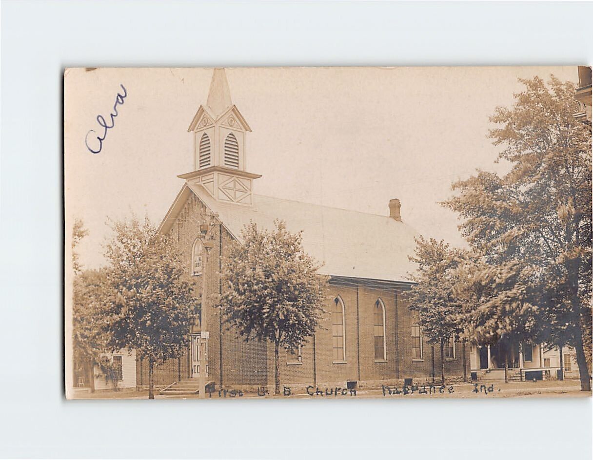 Postcard First UB Church Nappanee Indiana USA