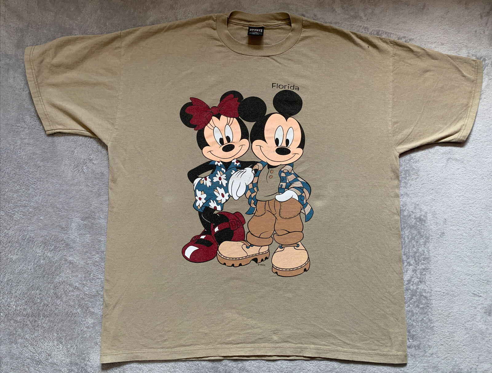 Disney Mickey & Minnie Florida T-Shirt Men’s XL Tan USA Vintage Sherry’s Best