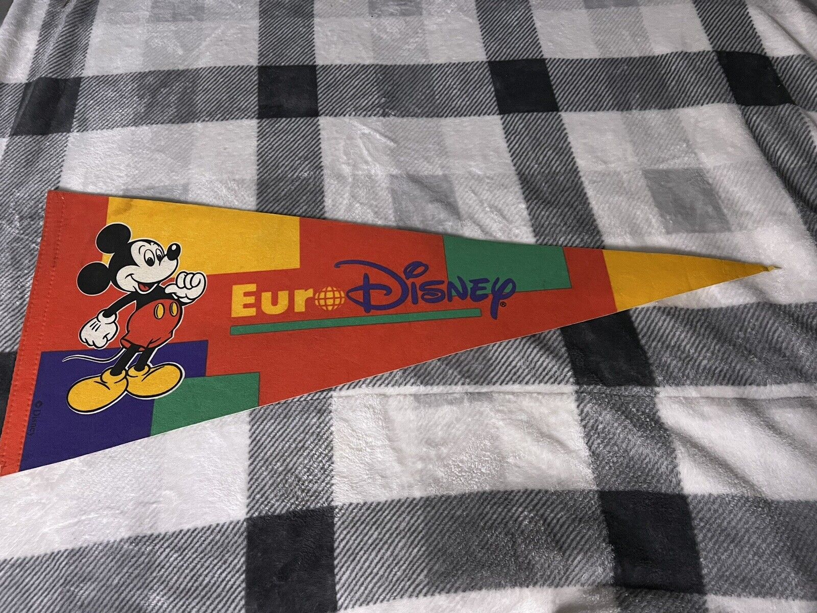 Vintage Euro Disney Felt Souvenir Pennant