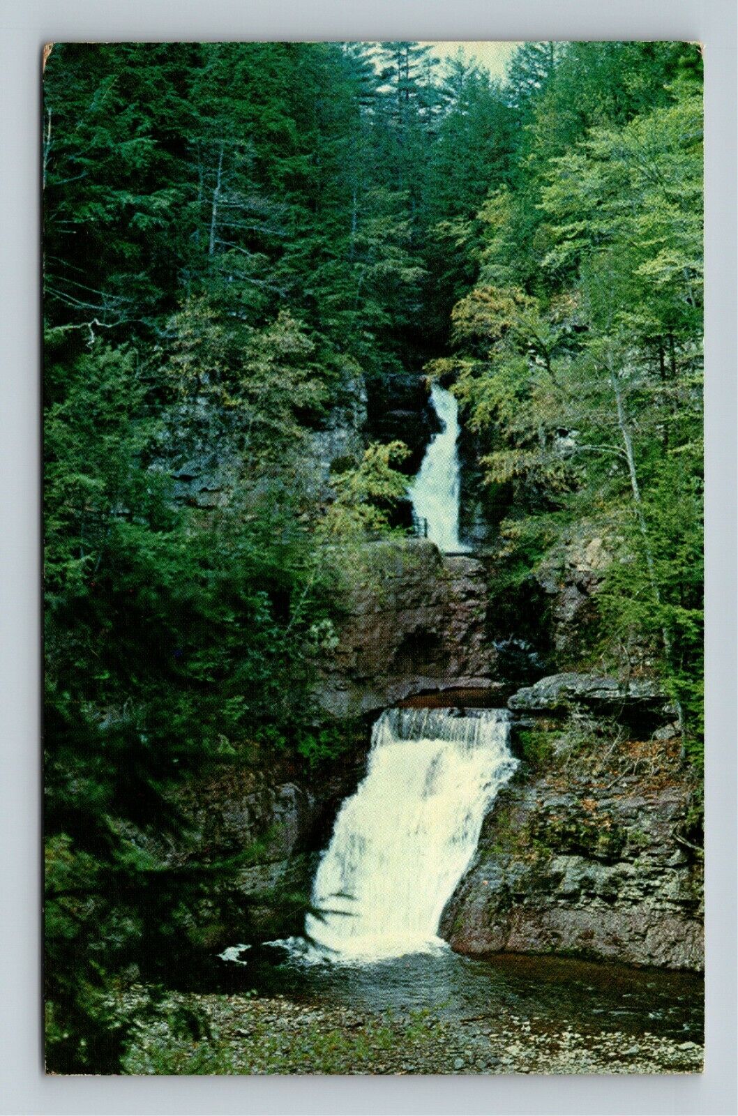 Buck Hill Falls PA-Pennsylvania Scenic Upper And Lower Falls Vintage Postcard