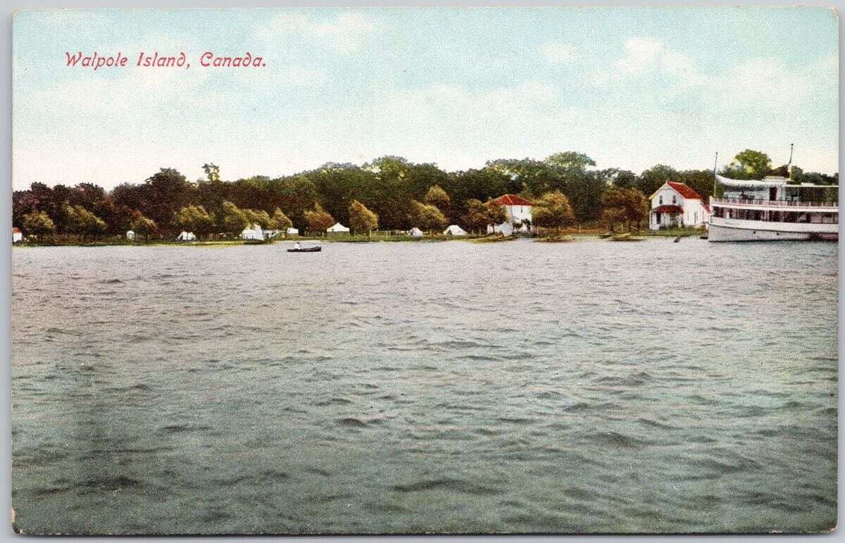 Walpole Island Ontario ON Steamer Boat Unused Postcard H63