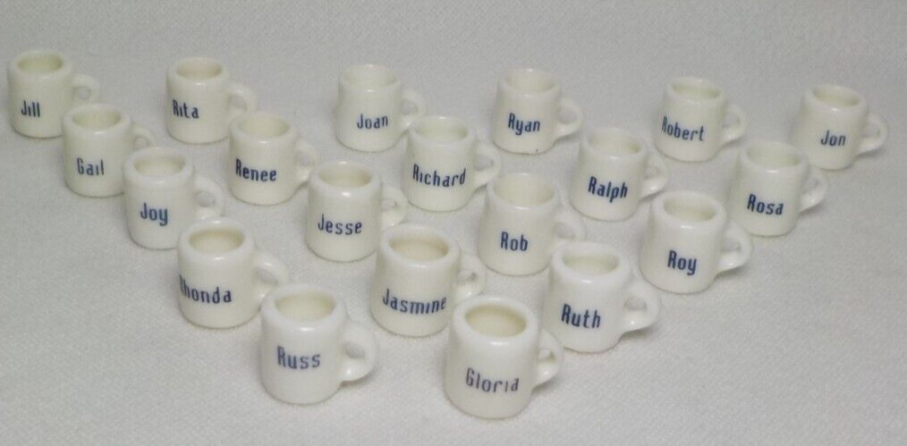 Lot Of 20 Miniature Coffee Tea Cup Personalized Dollhouse Toys Charms Craft Name
