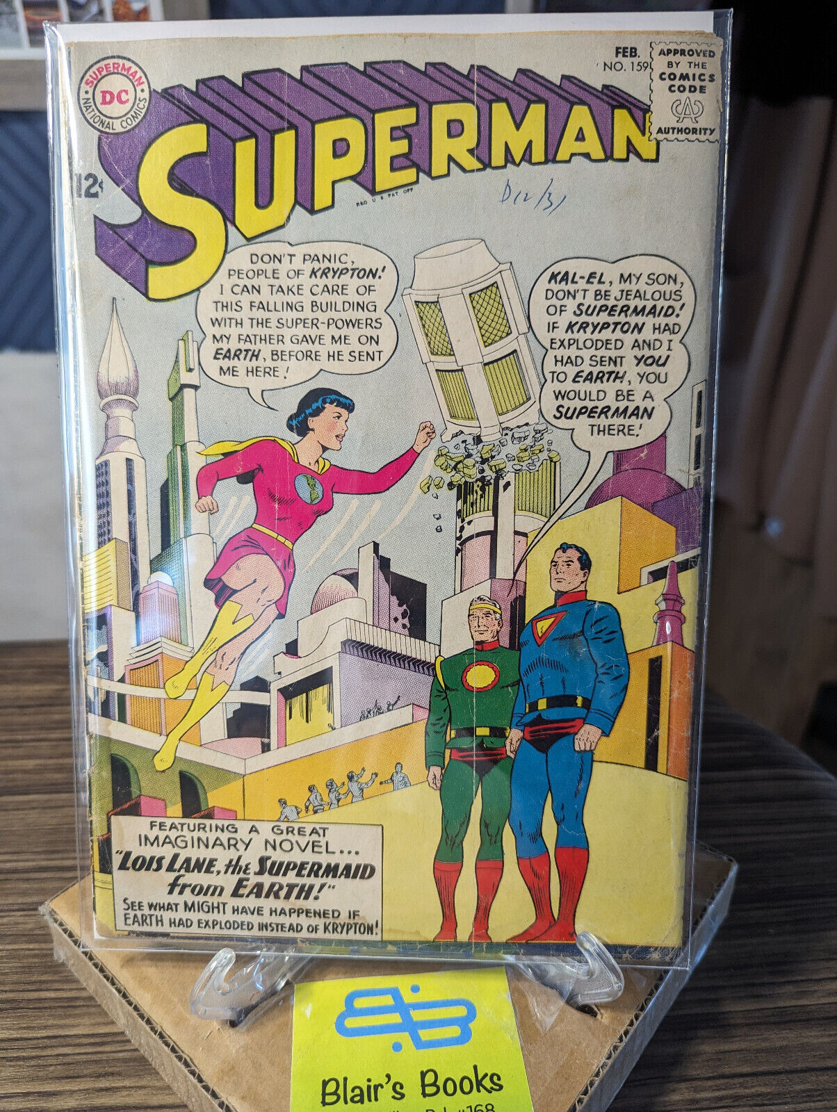 VINTAGE Silver Age DC\'s SUPERMAN #159 [1963] Curt Swan Cover; Lois is SUPER-MAID