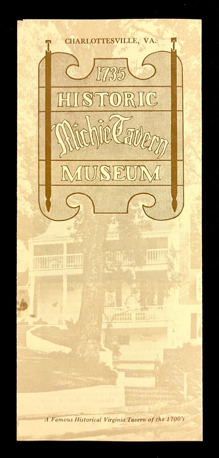 1970s Historic Michie Tavern Museum Charlottesville VA Vintage Travel Brochure