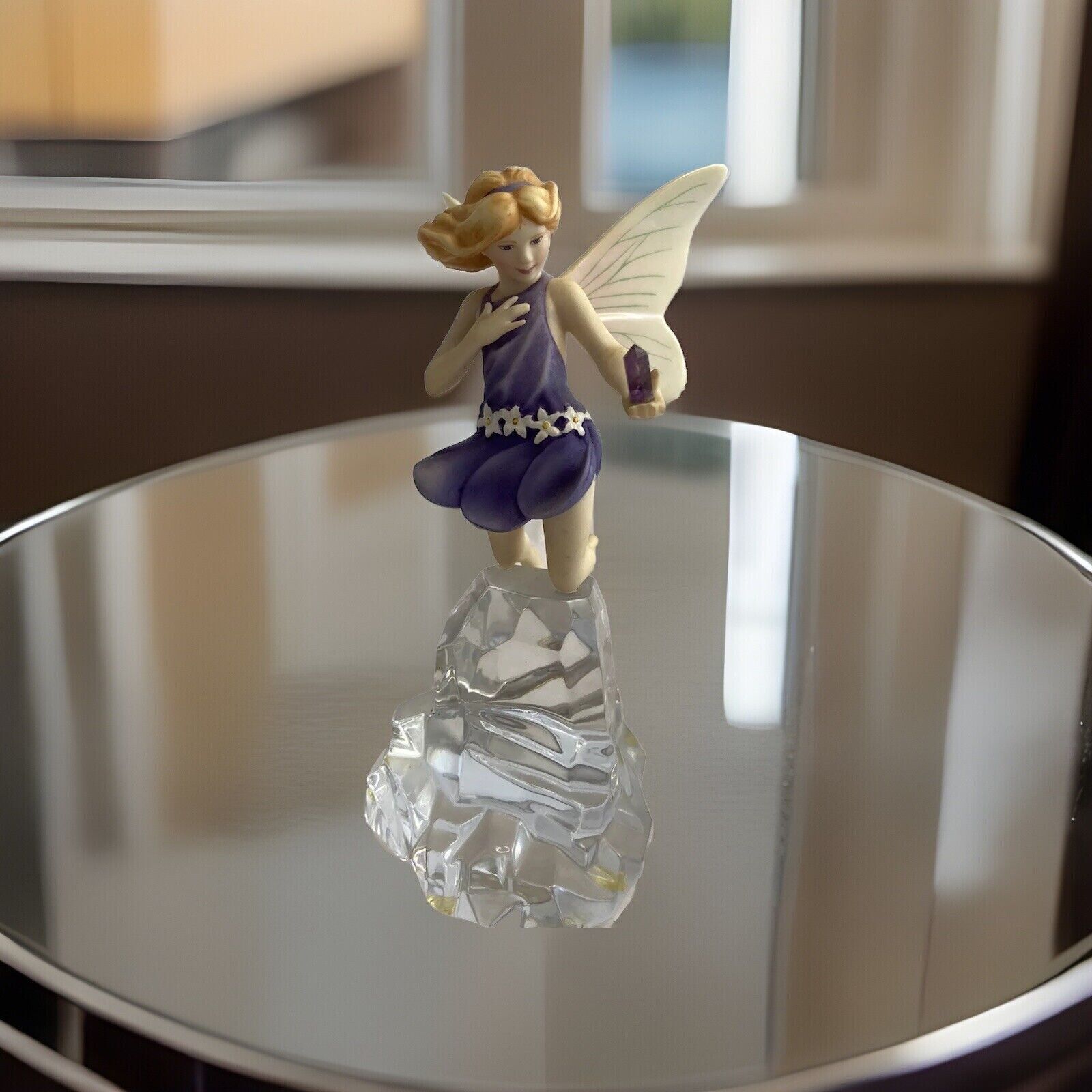 Vtg Franklin Mint Fairy Crystal Figurine 8\