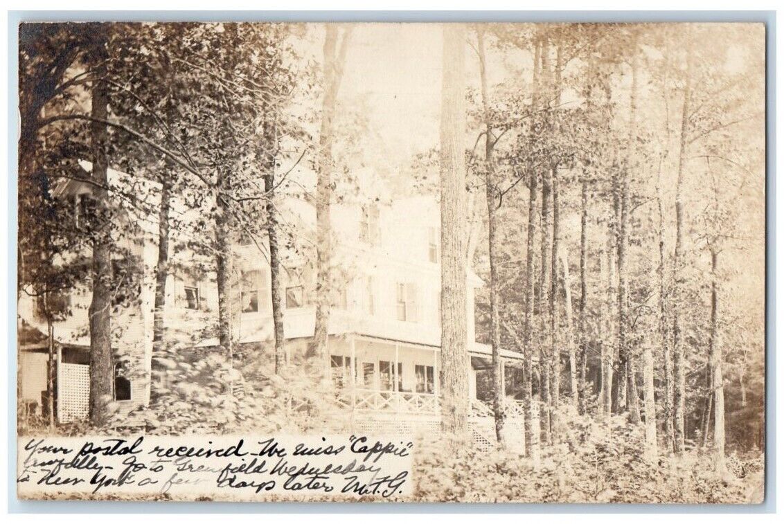 1906 Residence Home Forest View Munsonville NH RPPC Photo Posted Postcard