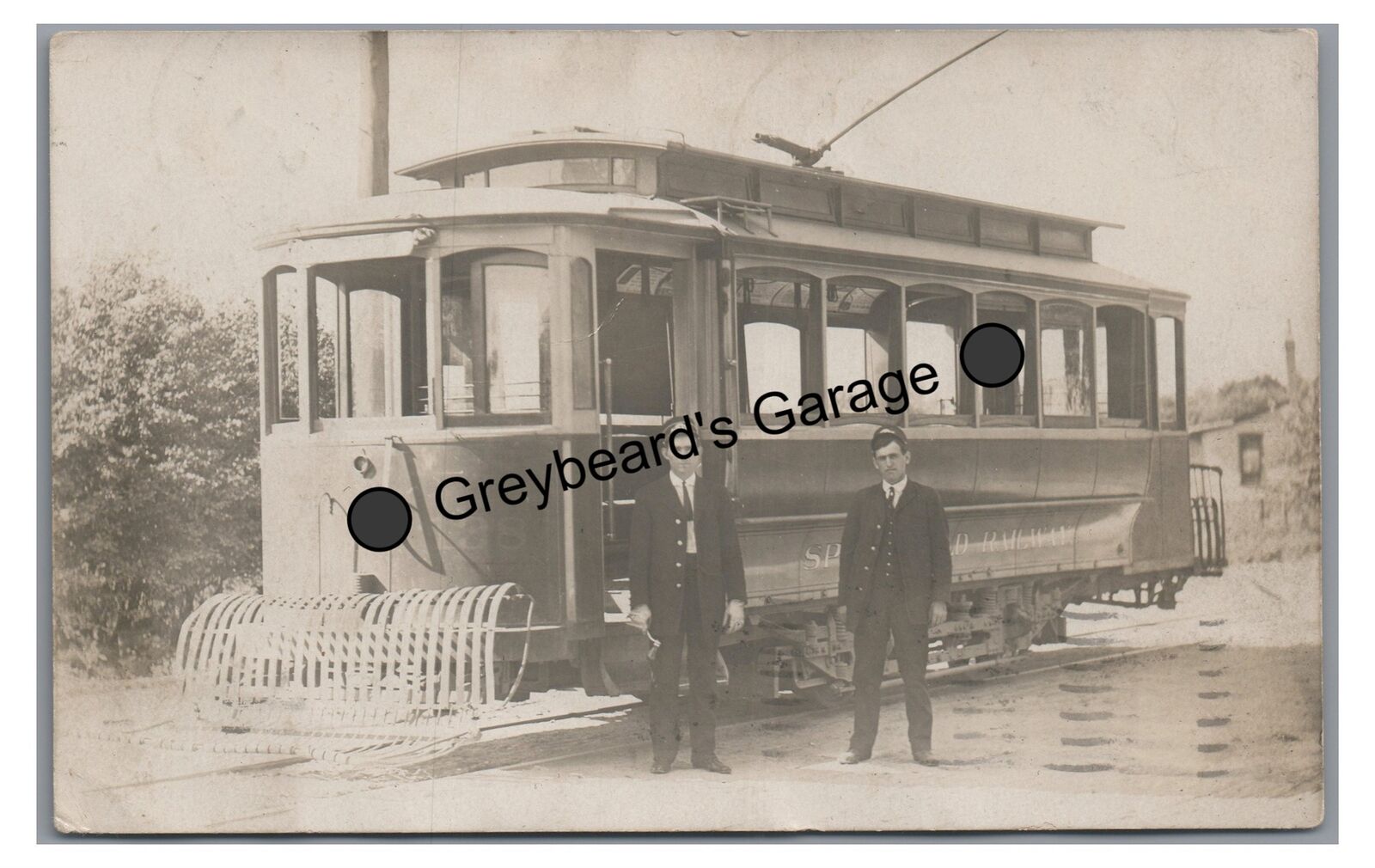 RPPC Springfield Railway Trolley SPRINGFIELD OH Ohio Vintage Real Photo Postcard