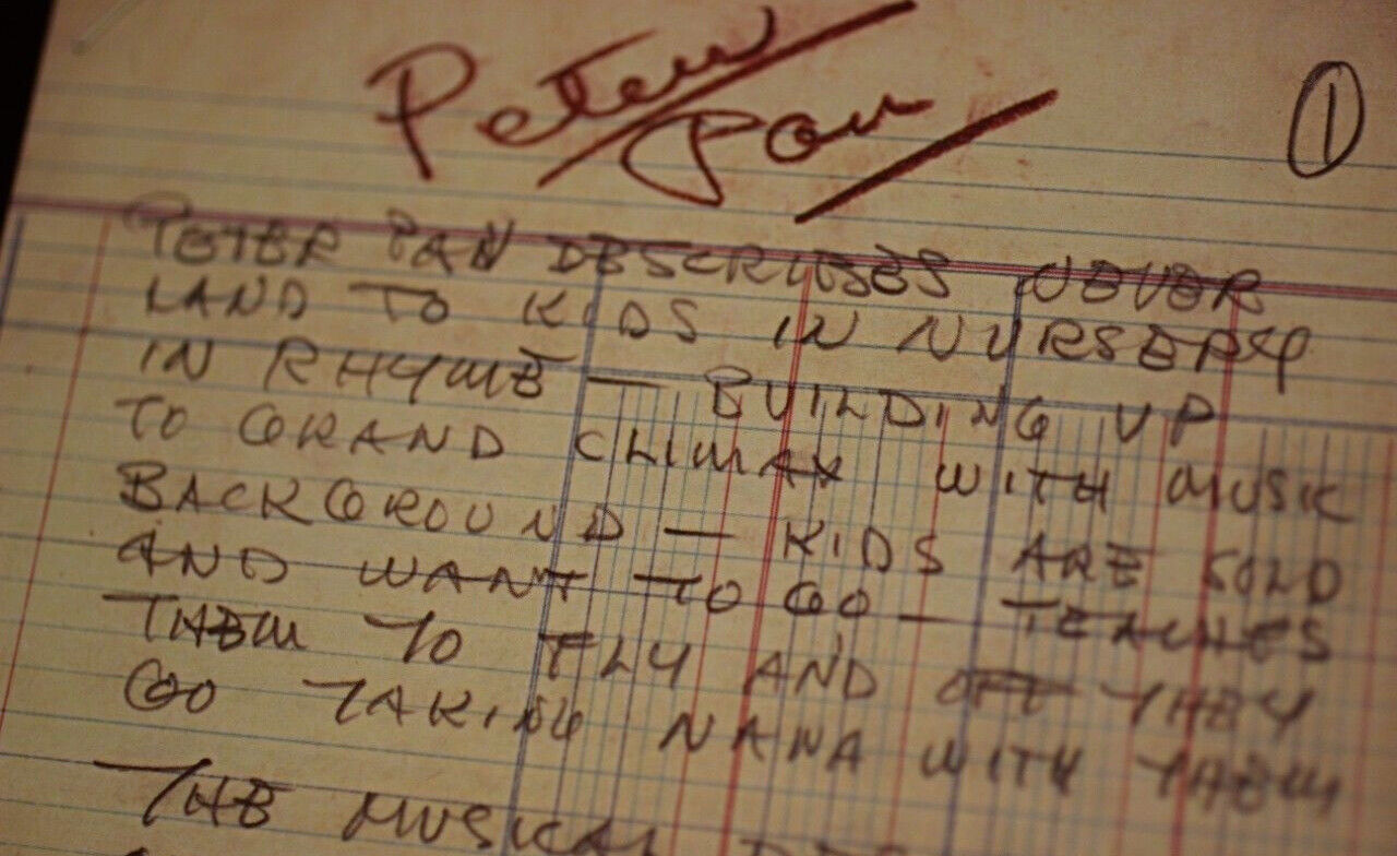 Walt Disney Hand Written Notes PETER PAN 1952 2005 Animation Archives Facsimile