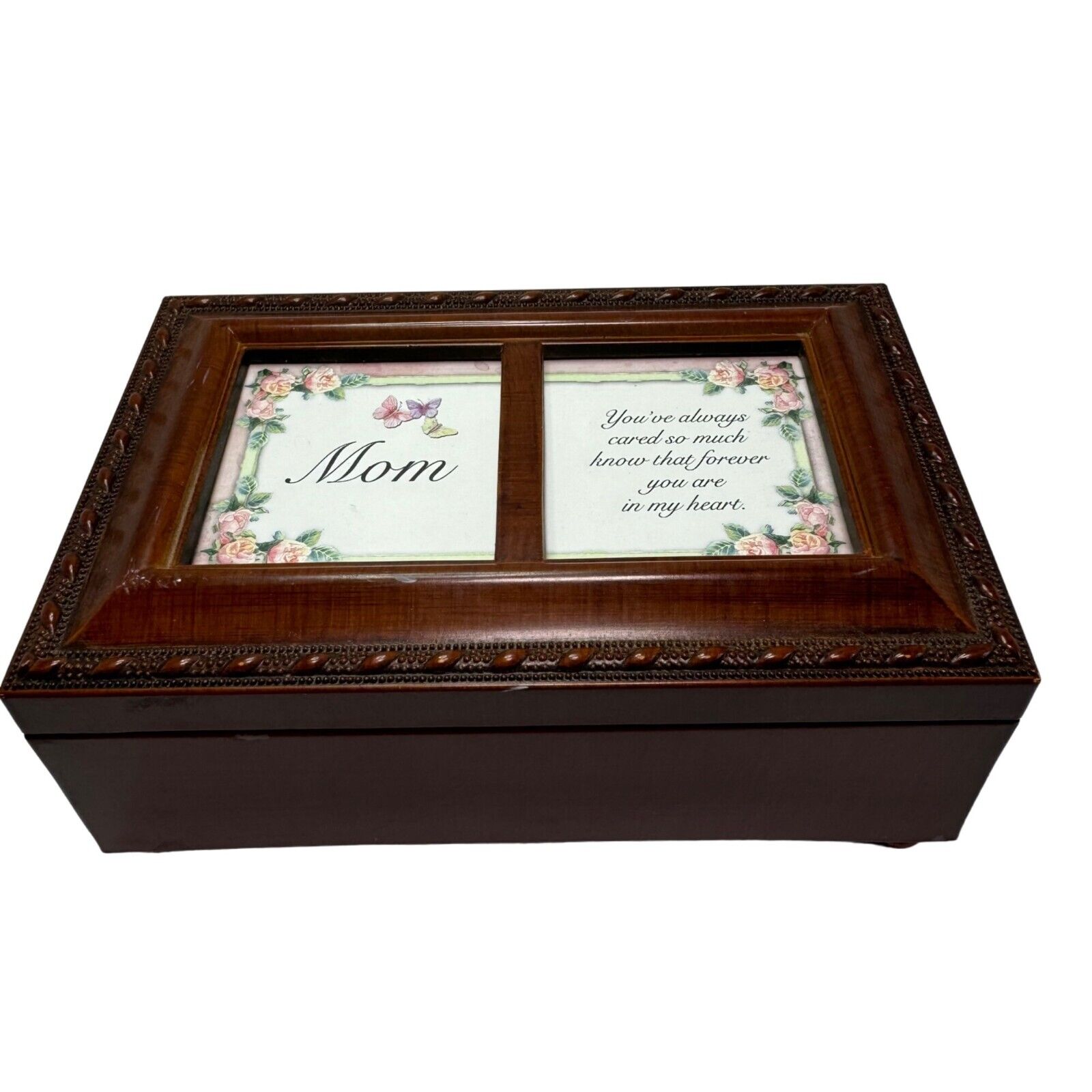 Sankyo Musical Jewelry Box Song Wind Beneath My Wings Mom Double Picture Frames