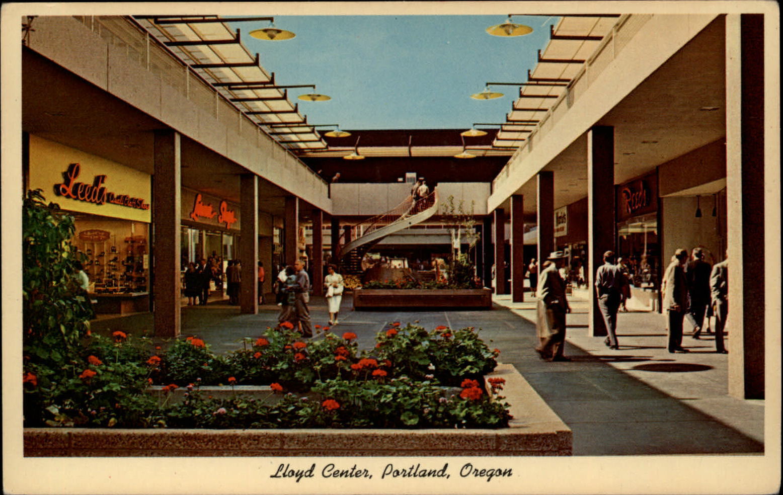 Oregon Portland Lloyd Center Reed\'s Leed\'s signs ~ postcard  sku923