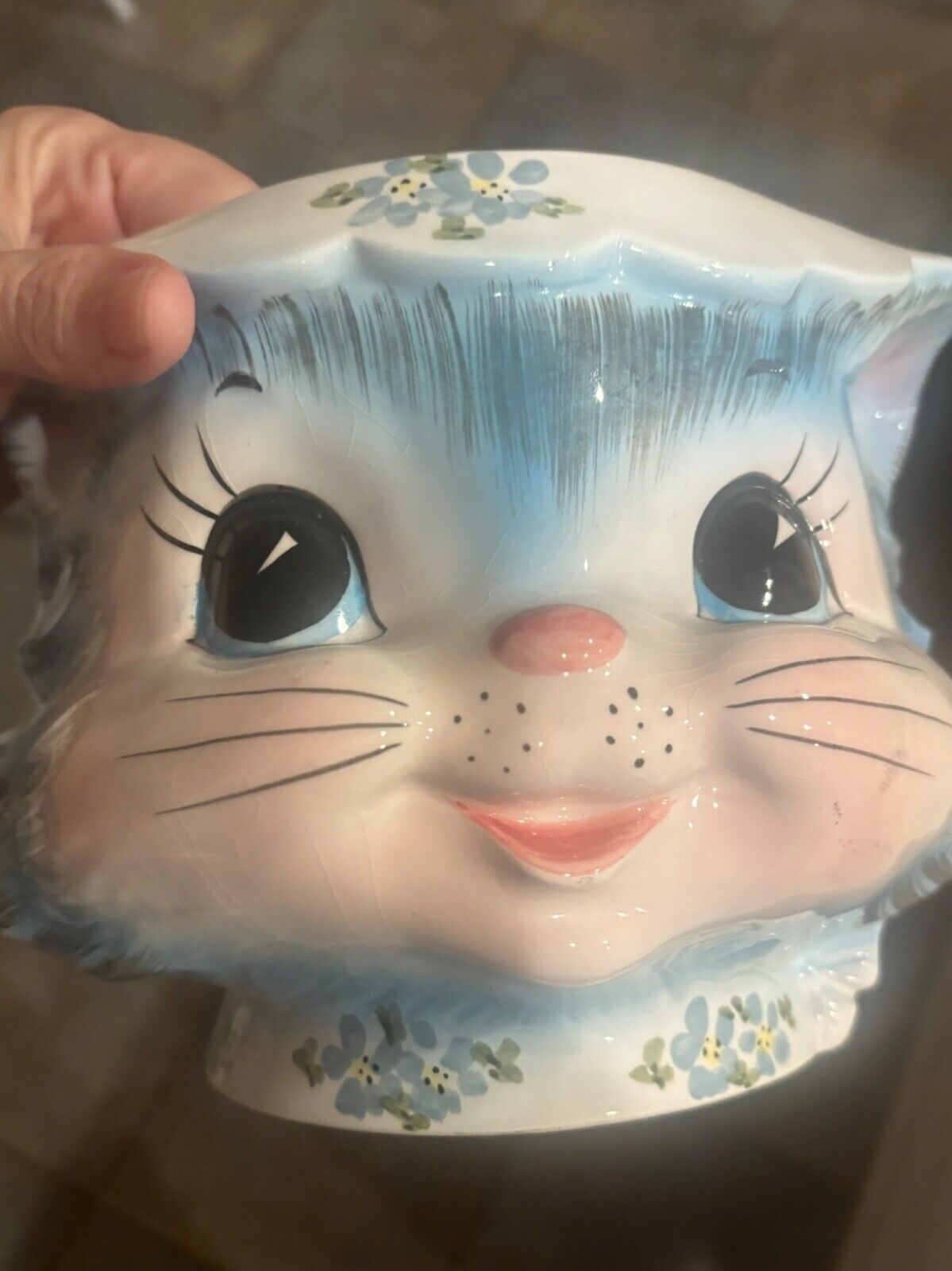 Vintage Large Kitschy Lefton Miss Priss Kitty Ceramic Planter