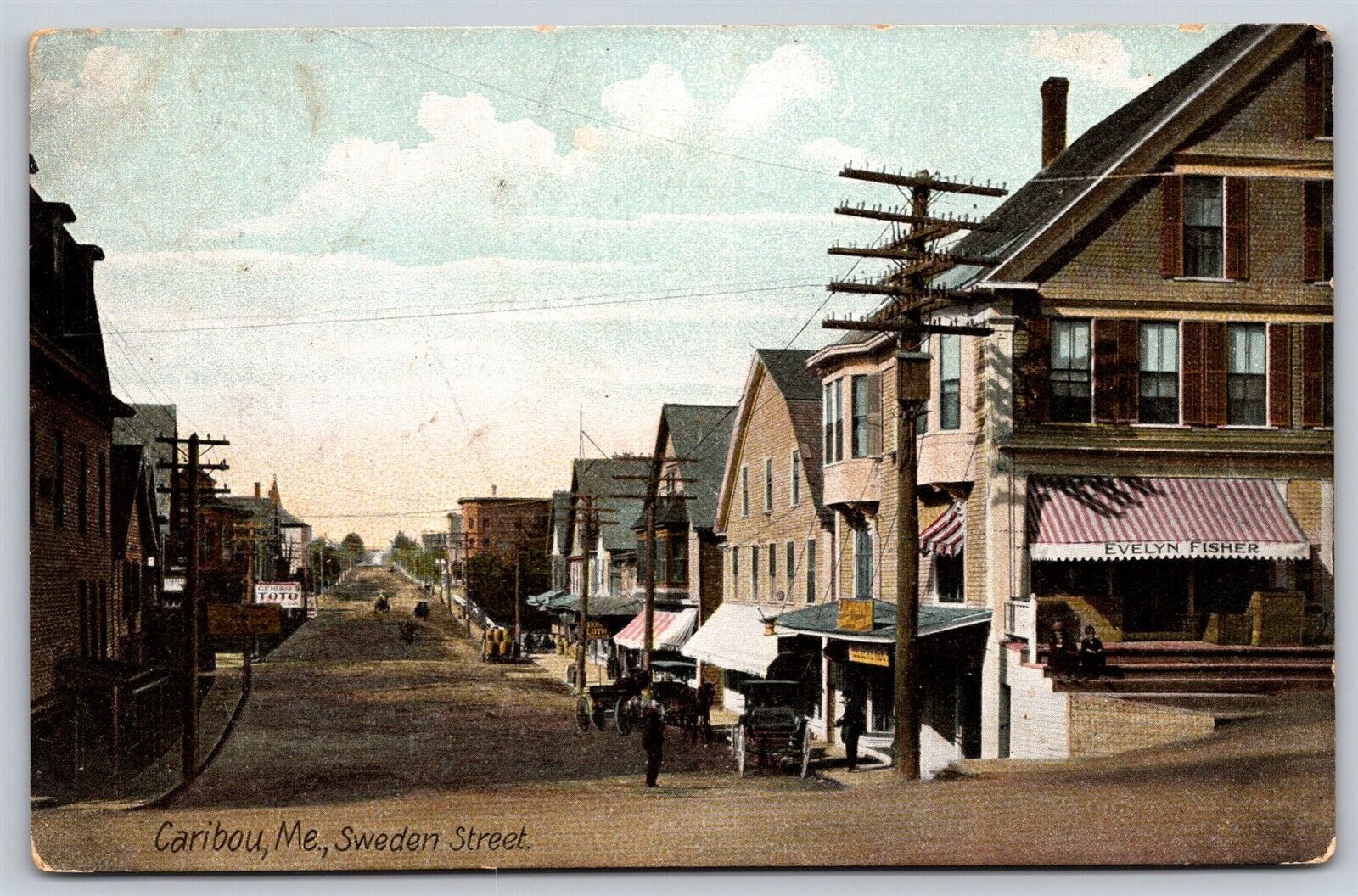 Postcard Sweden Street, Caribou, Maine C41
