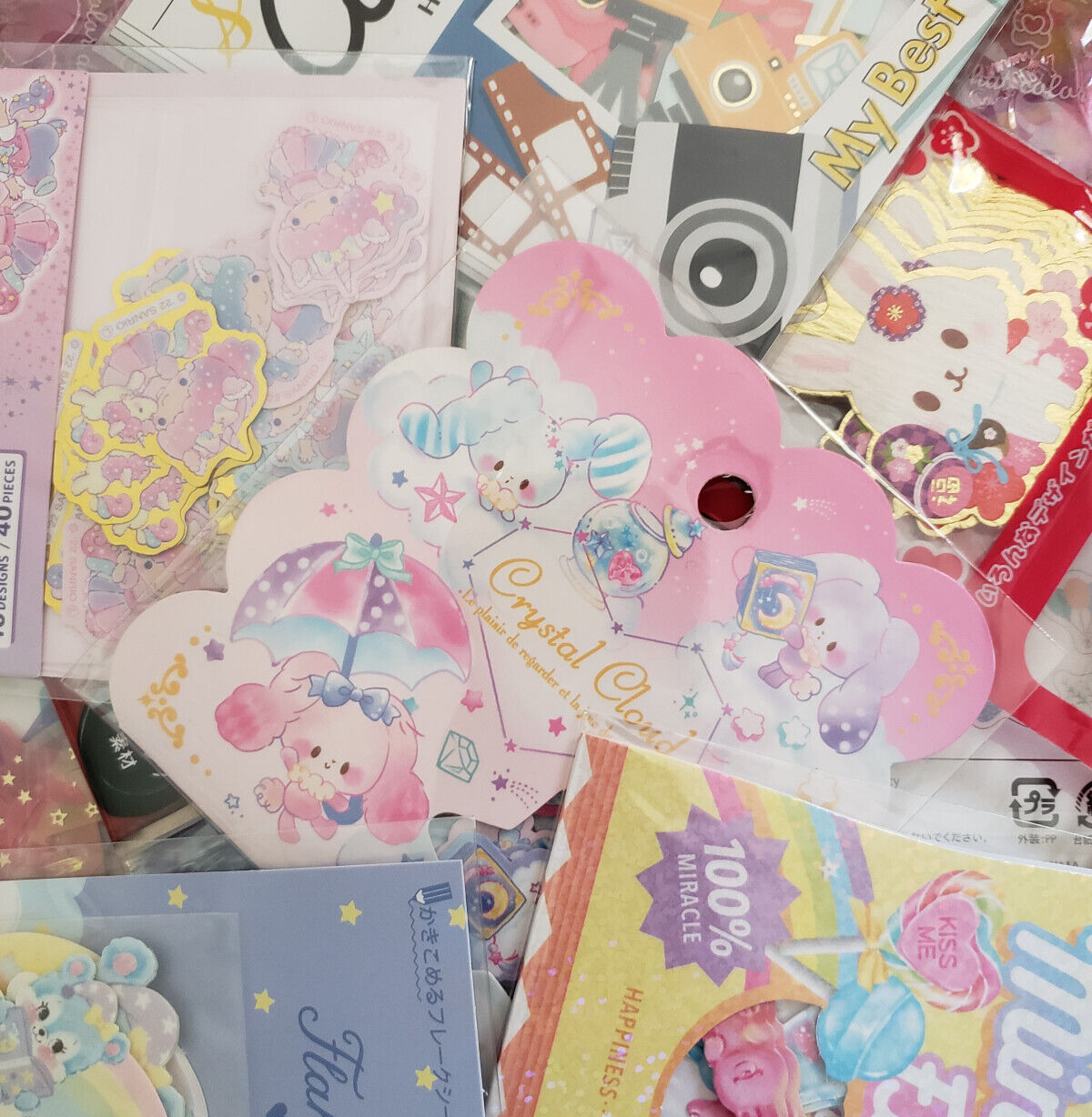 Custom 100 Japan Kawaii Sticker Flakes Lot Bundle Crux Kamio Qlia Sanrio Gaia