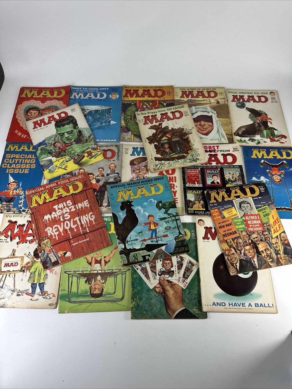 MAD Magazine Lot of 19 Vintage 50s 60s Nostalgic Comic Book
