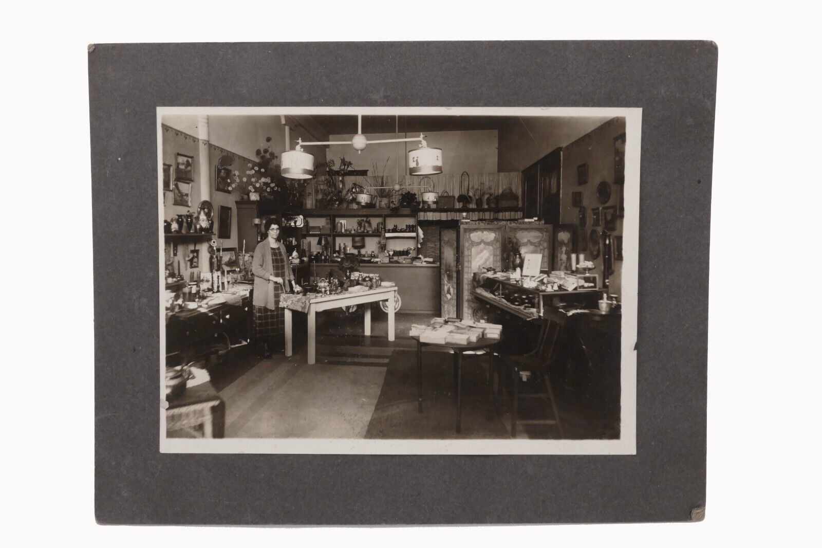 Antique 1910s Cabinet Photograph General Store Sundries Gift Shop Shopkeeper