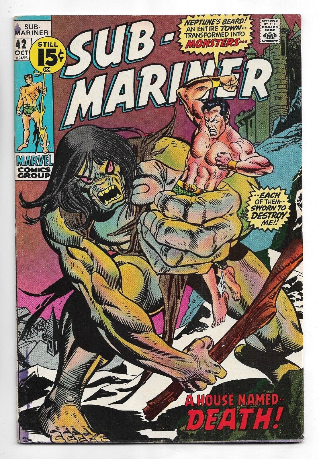 The Sub-Mariner #42 Marvel Comics 1971 George Tuska art / Tuval / Diane Arliss 