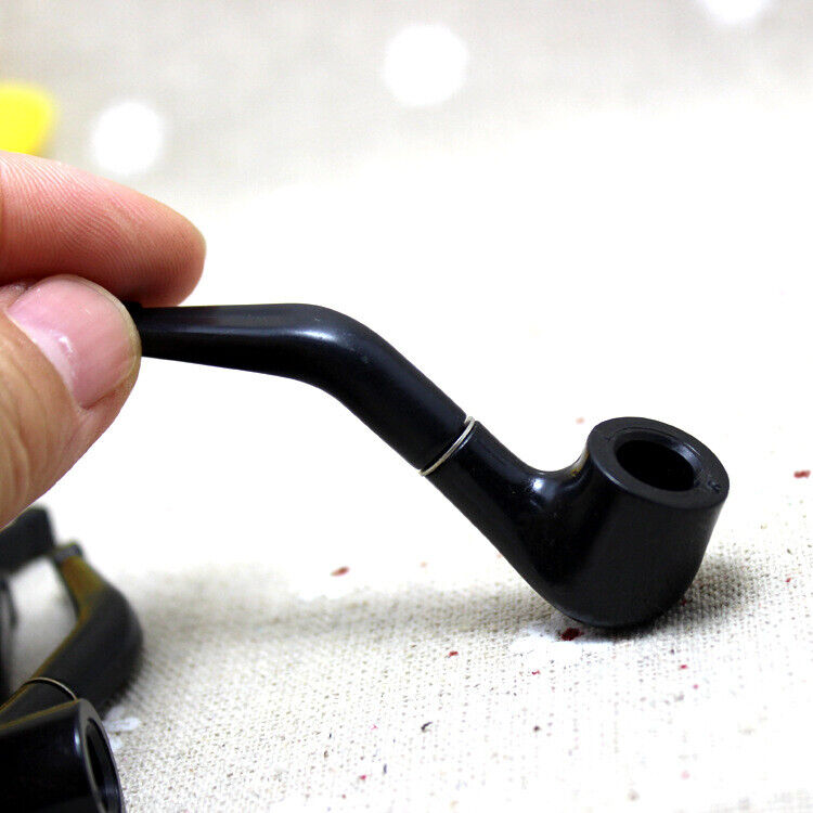 10Pcs Plastic Mini Pipe Tobacco Portable Black Smoking Pipe 6cm Collection Gifts