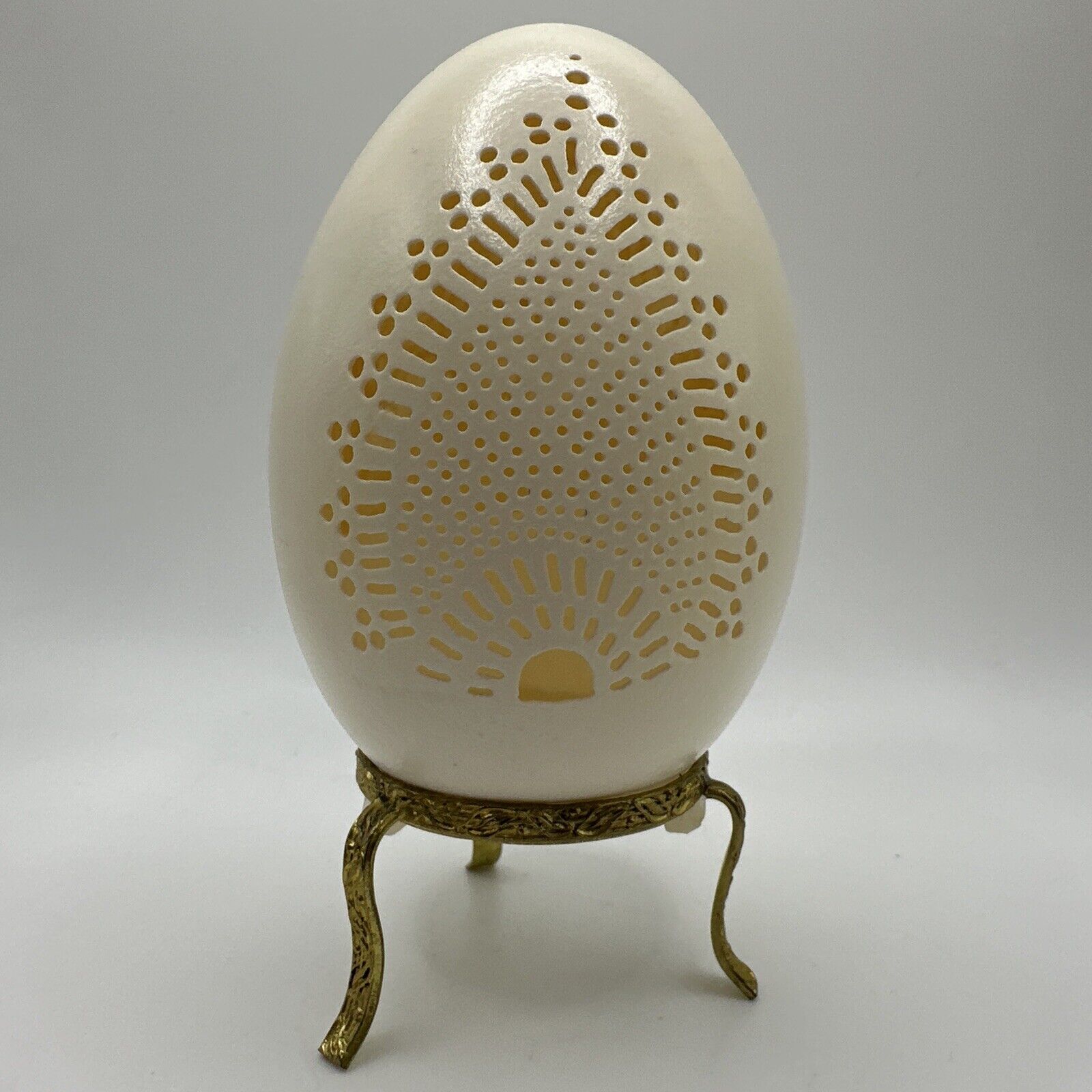 Vintage Unique Hand Carved Goose Egg
