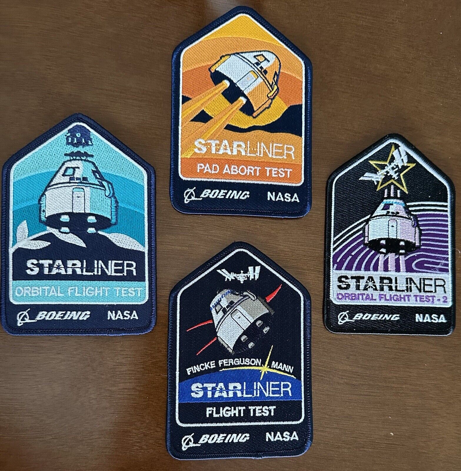 Authentic Set of 4 Patches Boeing CST-100 Starliner NASA: PAT OFT OFT-2 CFT
