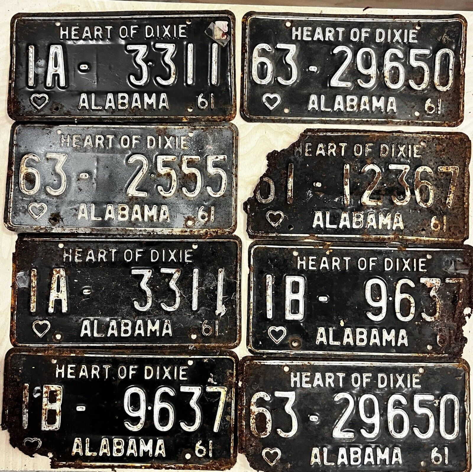 Rusty 1961 Alabama License Plate