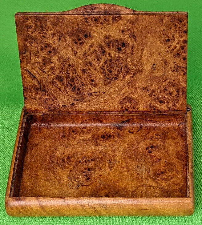 Antique Handmade Burl Wood Case, Vesta, Snuff - 3-1/4\