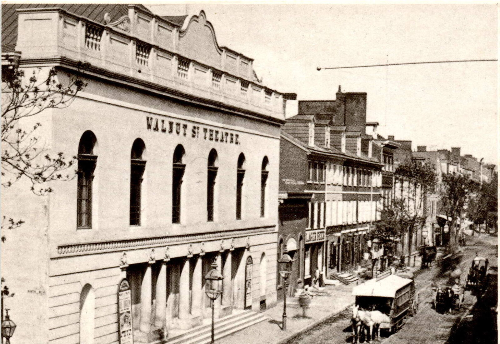 Walnut Street Theatre, United States, Philadelphia, Walnut Street, 9th Postcard