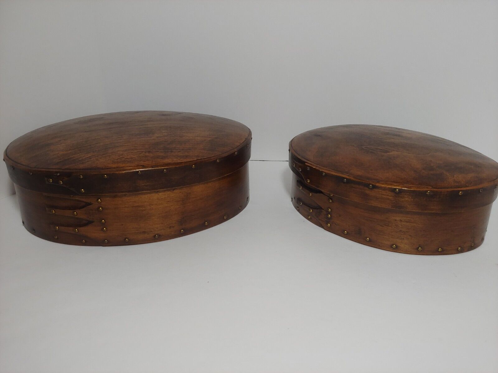 Vintage Signed Jack L Johnson Morehead KY 1994 Hand Made Maple Oval Shaker Boxes