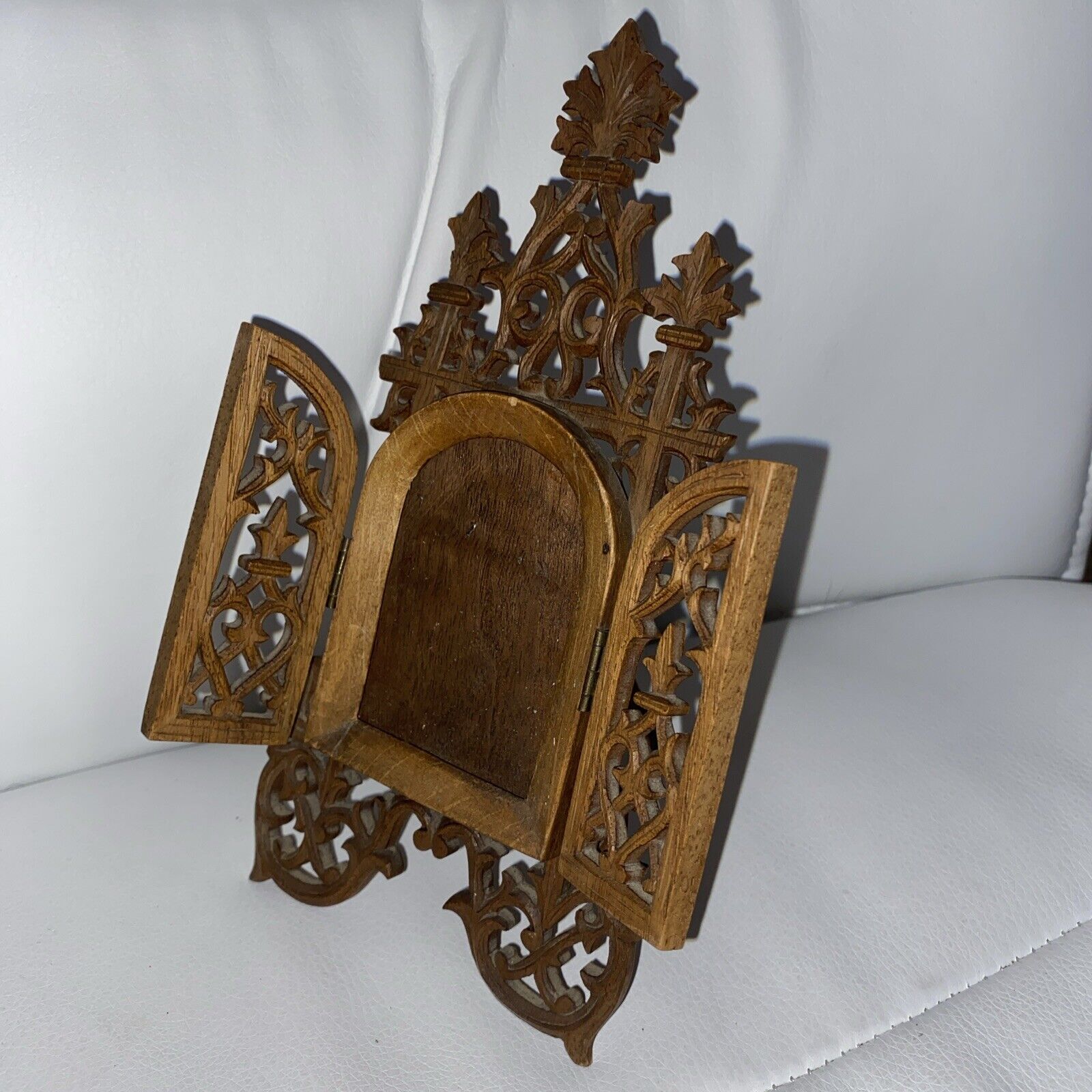 Vintage Ornate Wooden Carved Frame Desktop Miniature For 3” X 2” Photo Painting
