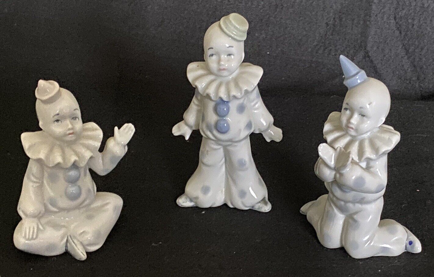 Porcelain Clowns Group Of Three