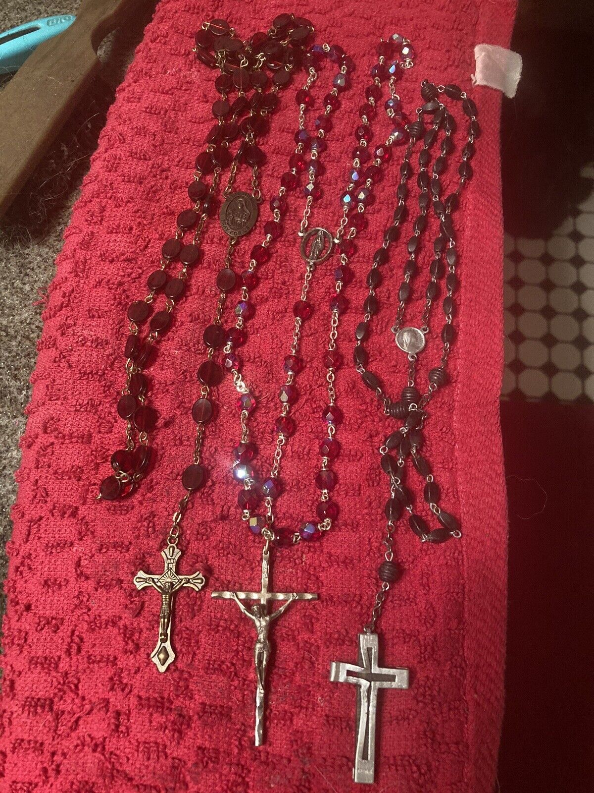Vintage ESTATE Rosaries. Set of 3