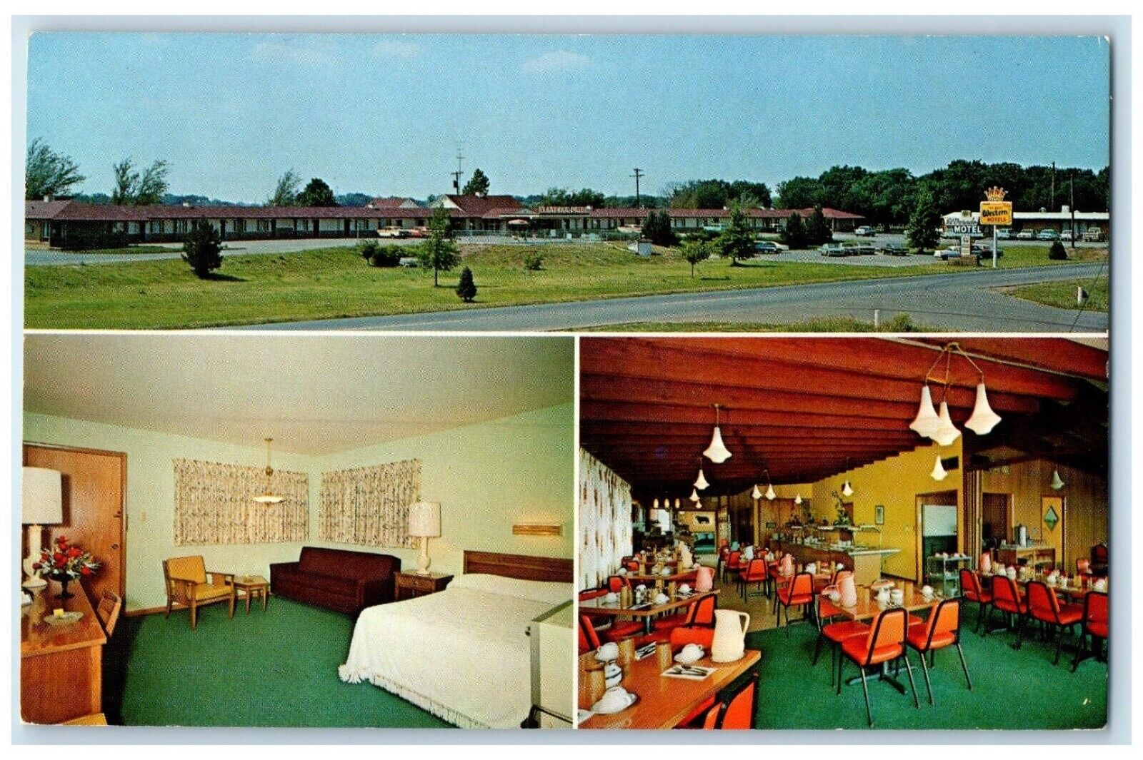 c1960 El Dorado Motel Restaurant Flint Hills Central El Dorado Kansas Postcard