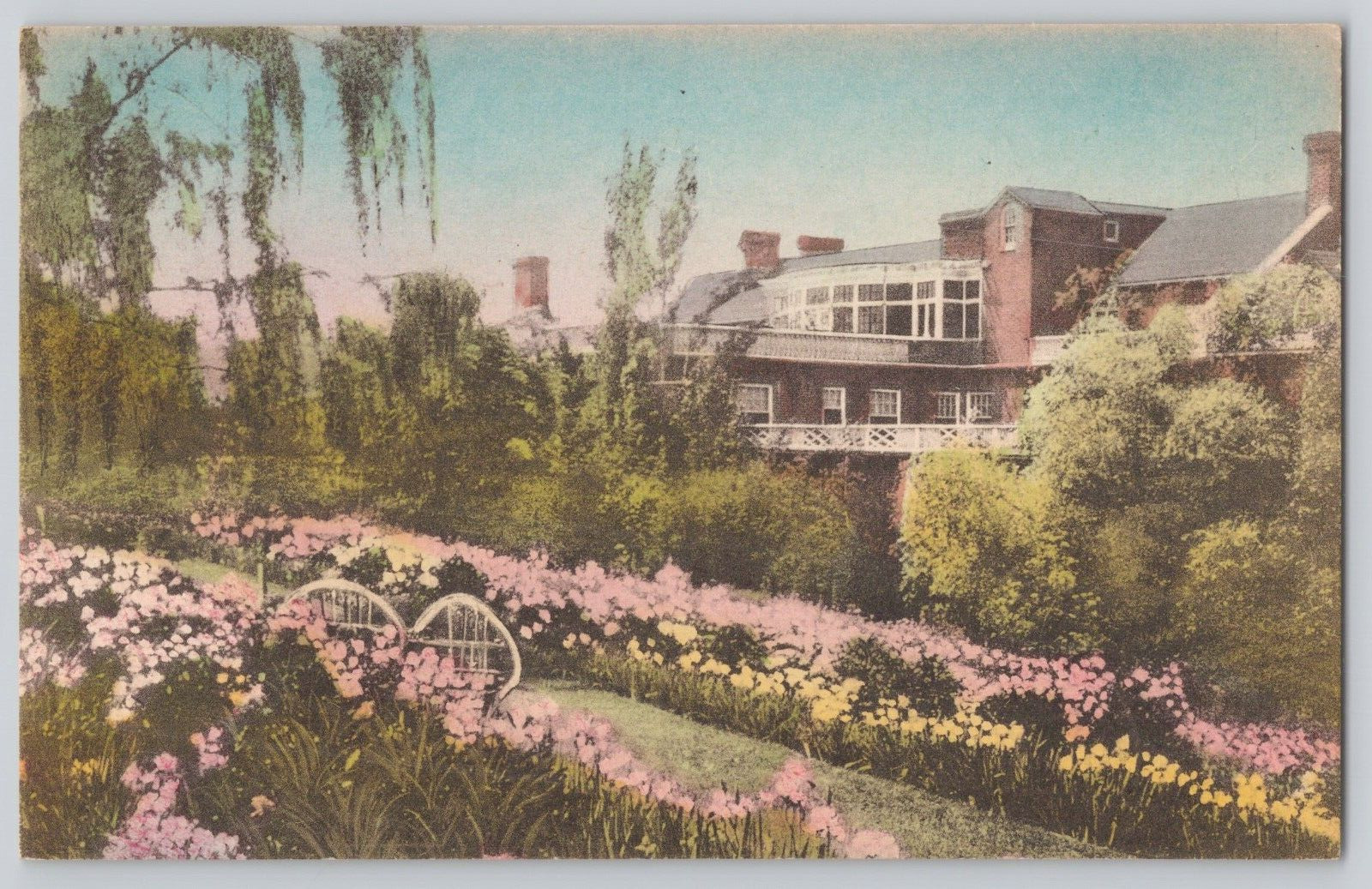 Postcard Gardens At The Mimslyn Hotel of Distinction Luray Virginia