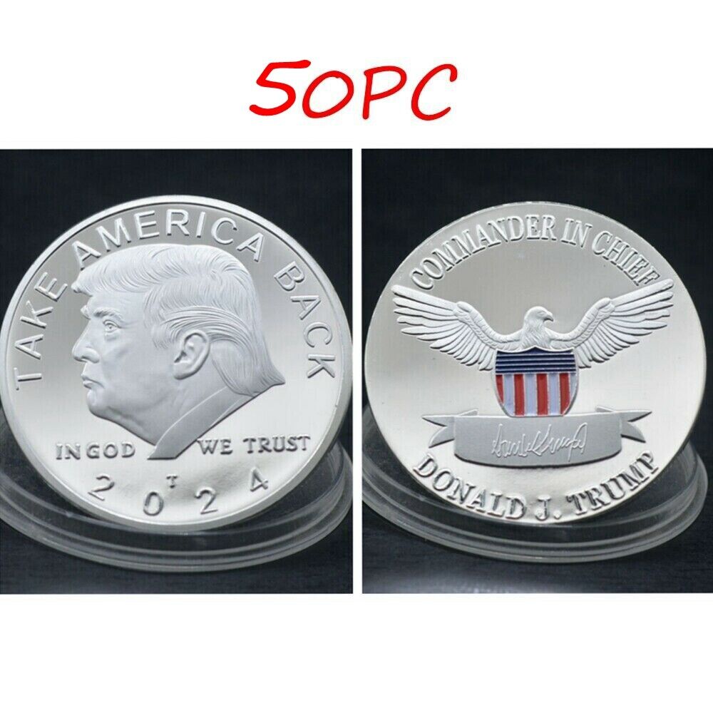 50pc 2024 President Donald Trump Commemorative Coin Take America Back Souvenir
