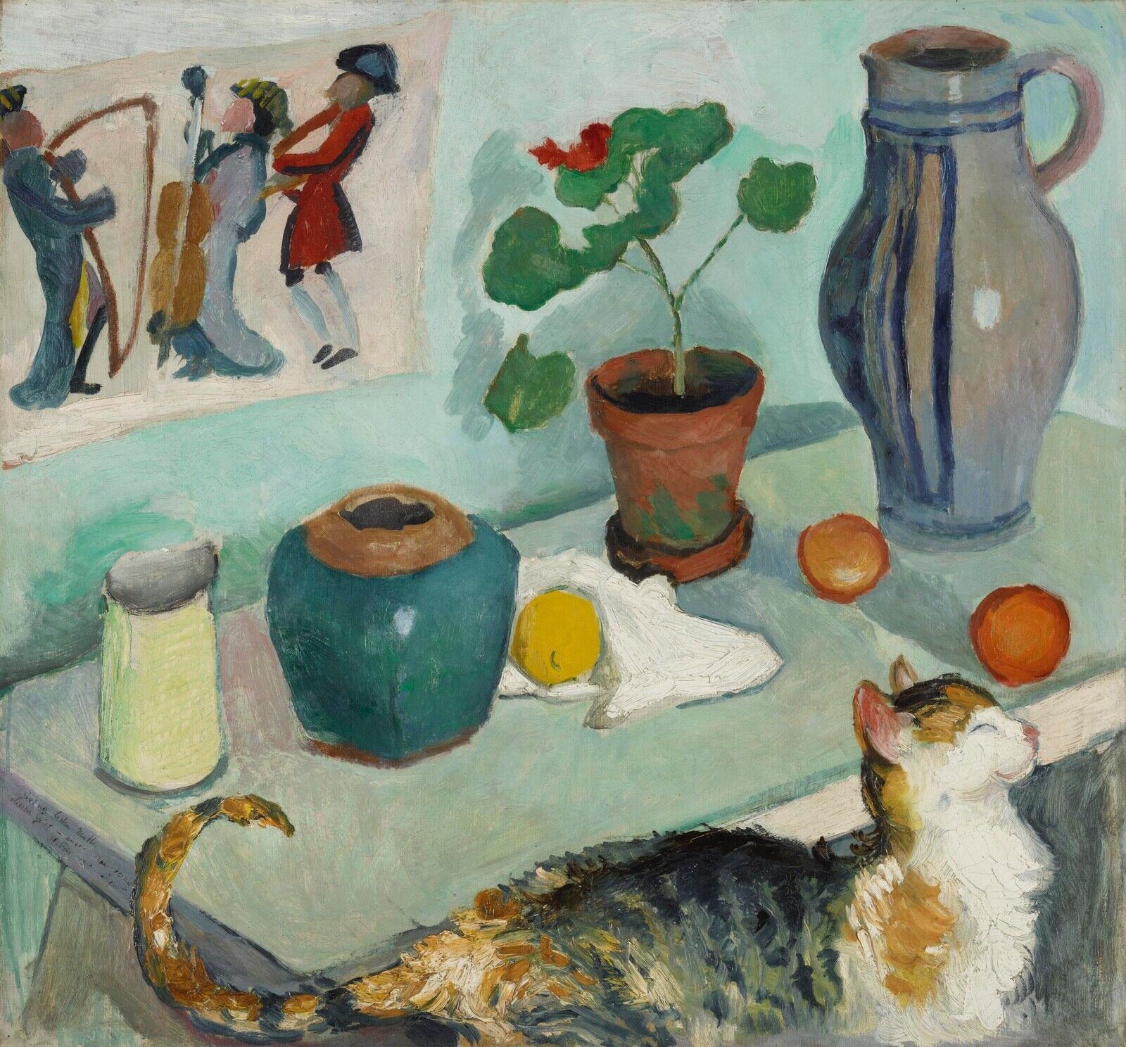 August Macke : Still Life with a Cat : 1910 :  Archival Quality Art Print