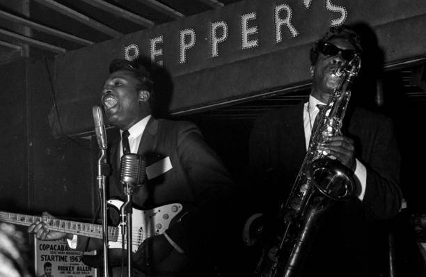 Blues Musicians Otis Rush On Guitar And Little Bobby Neely On Sax - Old Photo