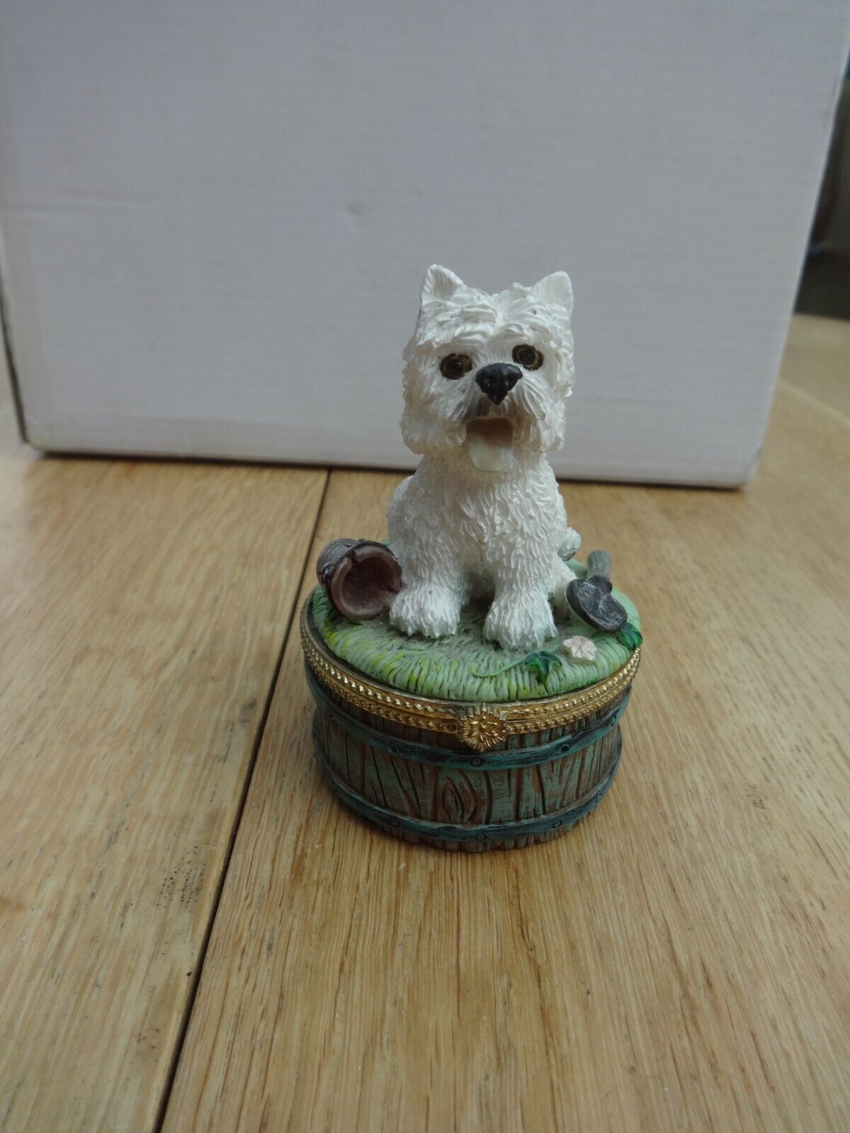 WESTIE TERRIER WHITE DOG Painted Trinket Box