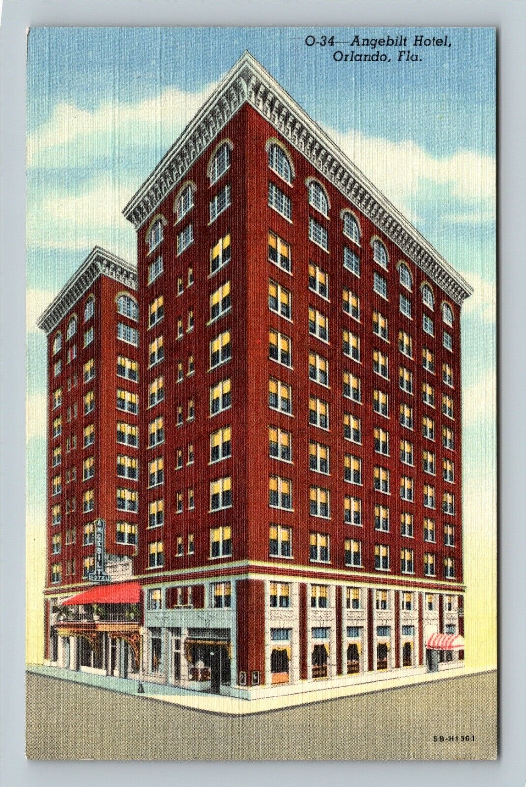 Orlando FL, Historic Angebilt Hotel, Florida Vintage Postcard