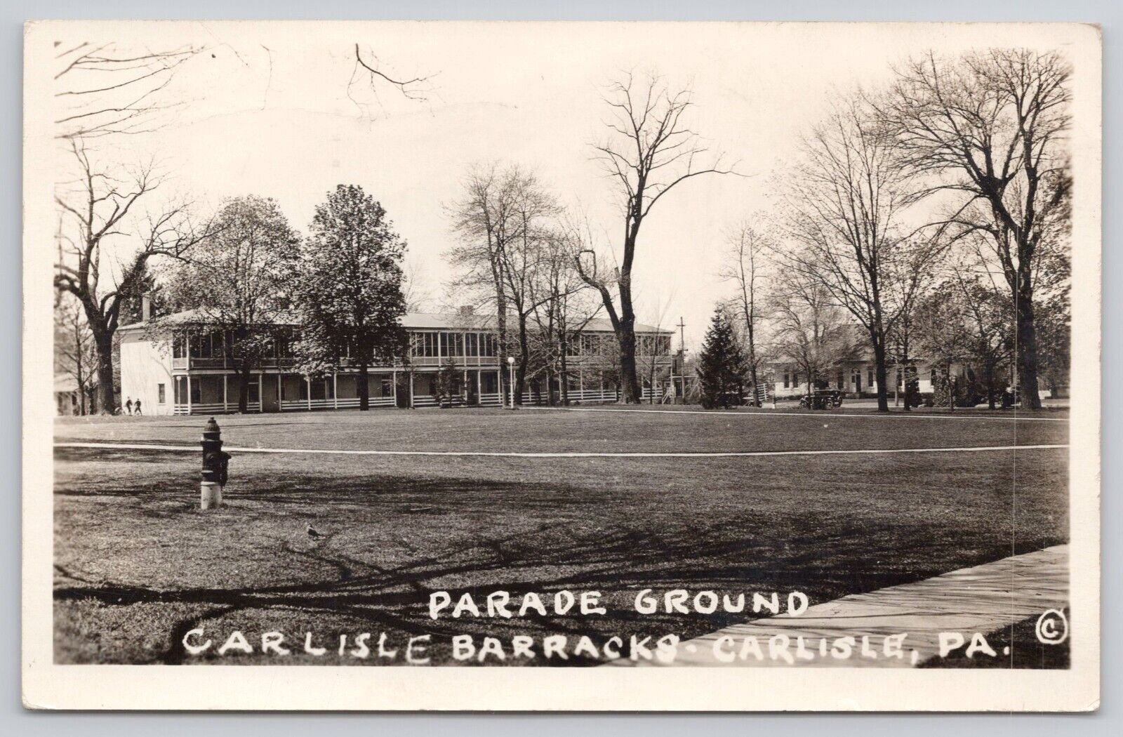 Parade Ground Barracks Carlisle PA Pennsylvania RPPC c1943 Postcard