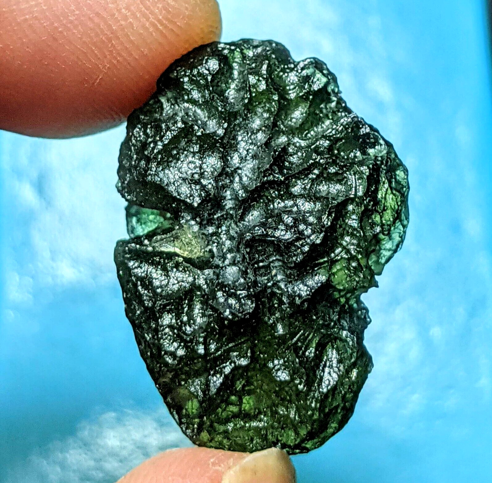 MOLDAVITE Tektite Genuine Crystal Synergy 12 Certified Authentic Meteorite