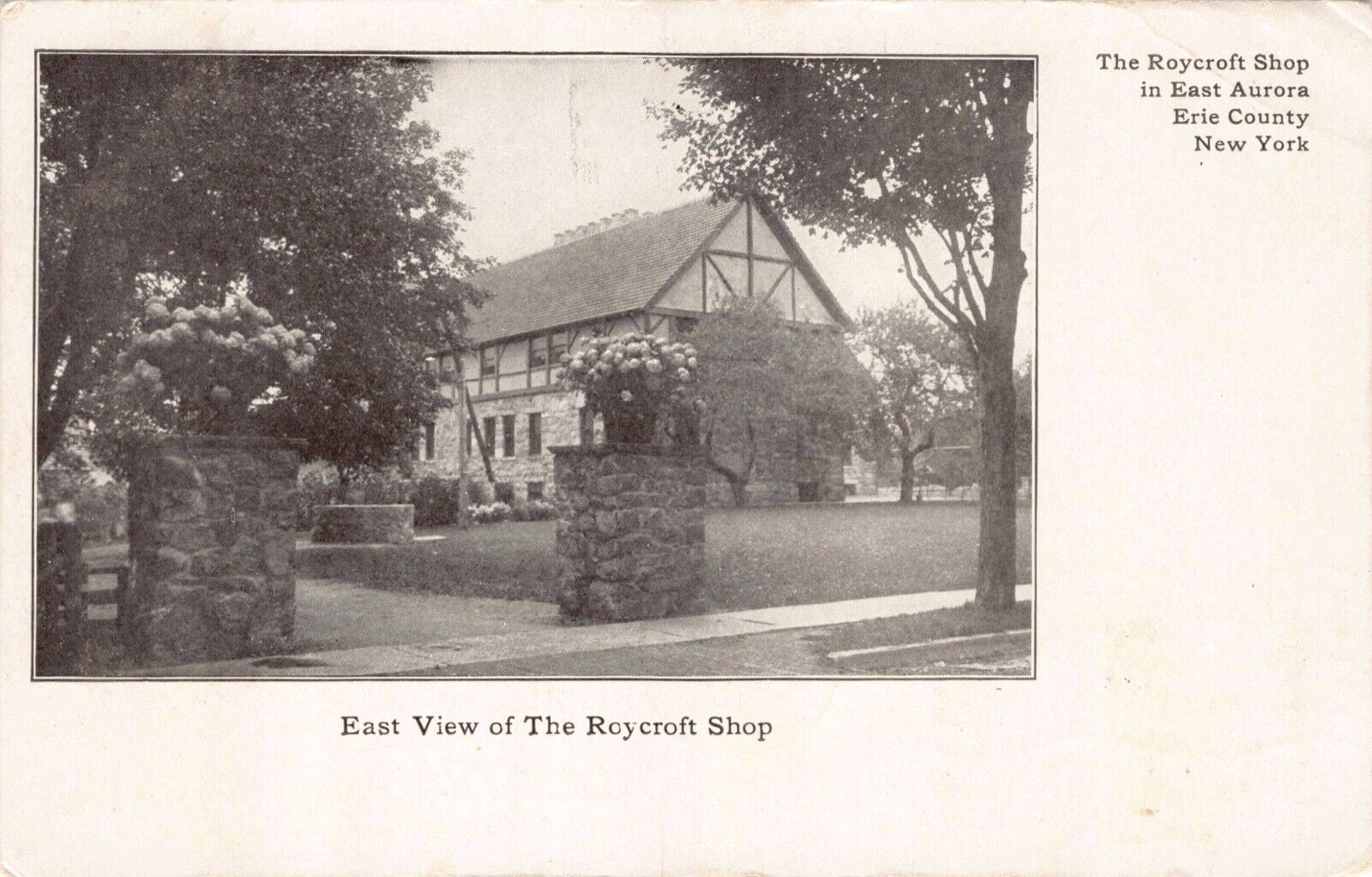 Postcard East View of the Roycroft Shop East Aurora Erie County, New York~128342