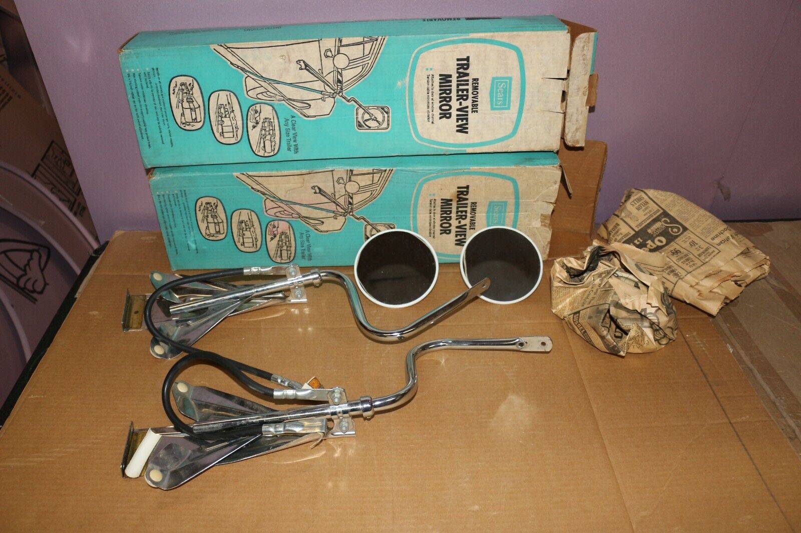 NOS Vintage 1969 Pair Side L/R Trailer-View Mirrors Pick-Up Truck Chevrolet Ford