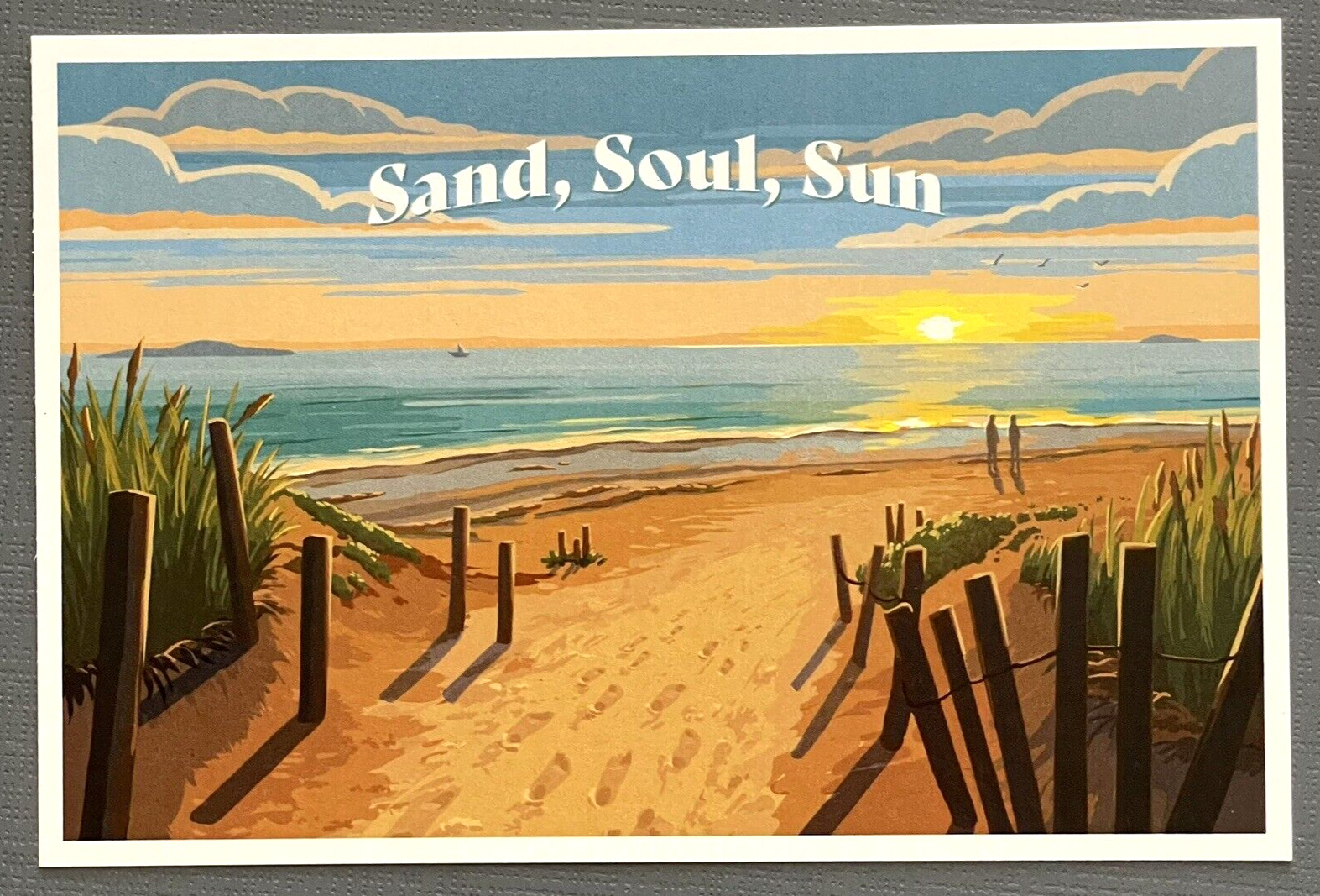 Painterly - Sand Soul Sun - Beach Path - Lantern Press Postcard