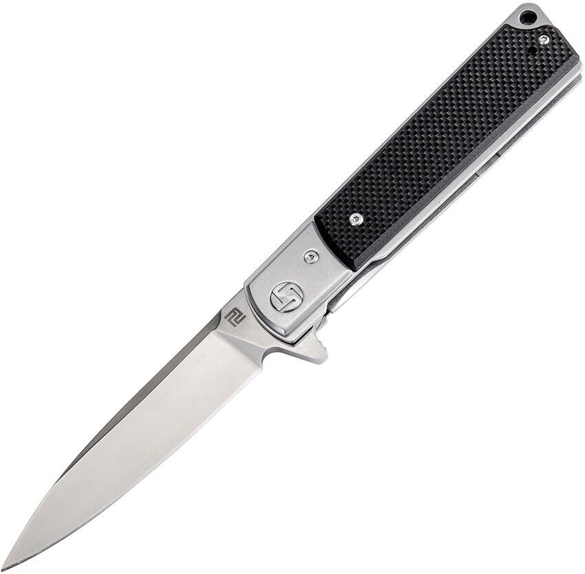 Artisan Cutlery Classic Linerlock Knife Black G10 Handle Plain D2 Edge 1802P-BKF