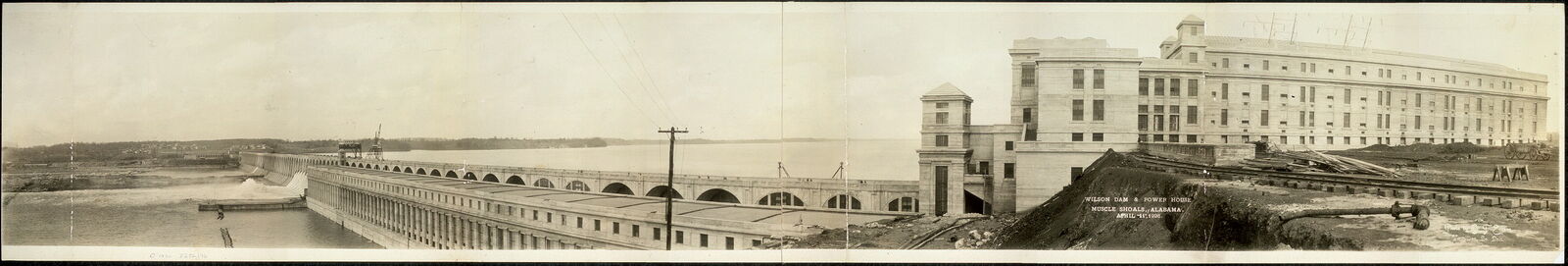 Photo:1926 Panoramic: Wilson Dam,Dec. 13,1924,Muscle Shoals, Alabama