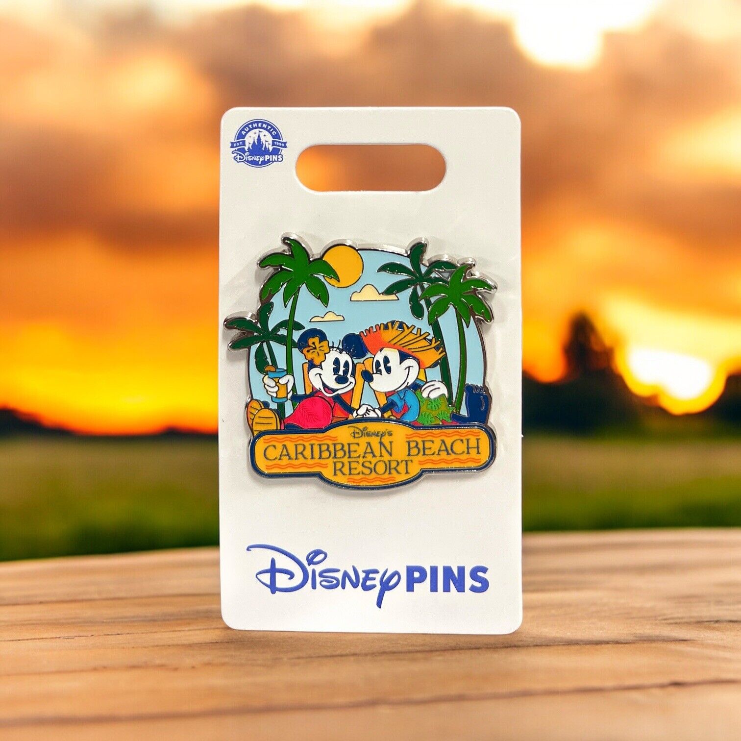 Disney Parks Caribbean Beach Resort Tropical Mickey & Minnie Trading Pin - NEW