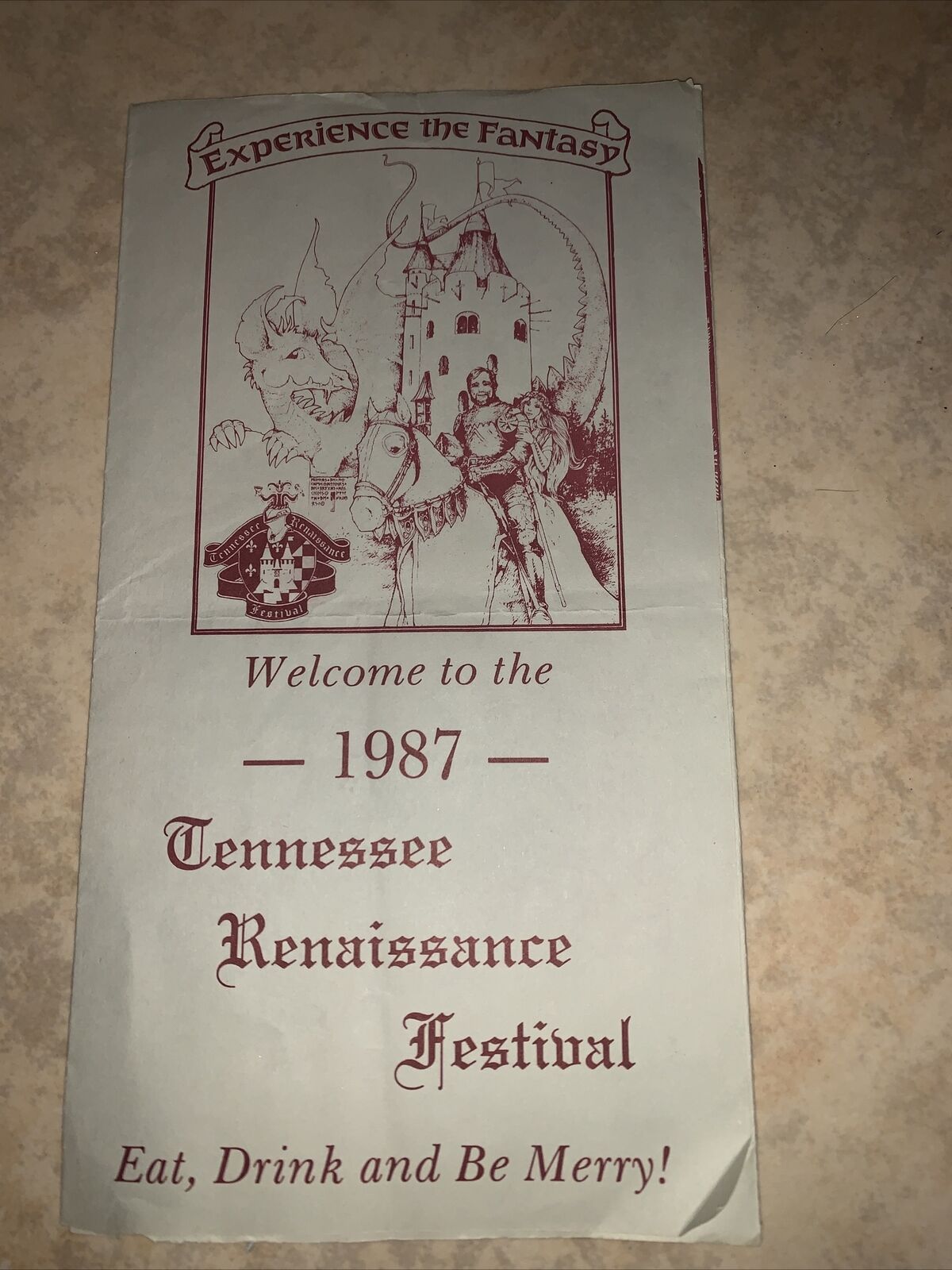Vintage 1987 Renaissance Festival of Tennessee Program & Map
